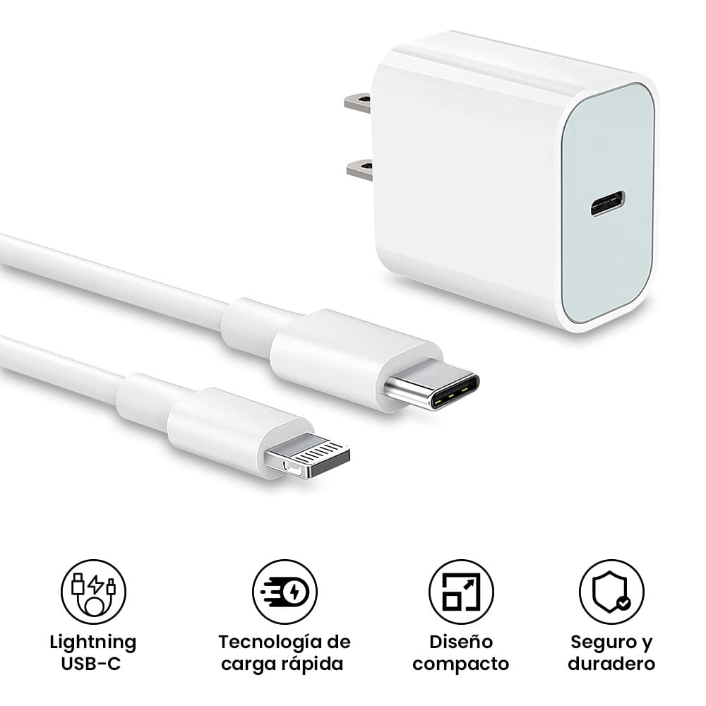 Cable Cargador USB Tipo C a Lightning para iPhone Carga Rápida TURBO 2 –  DELED Electronica y Accesorios