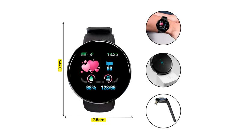 Smartwatch best sale d18 especificaciones