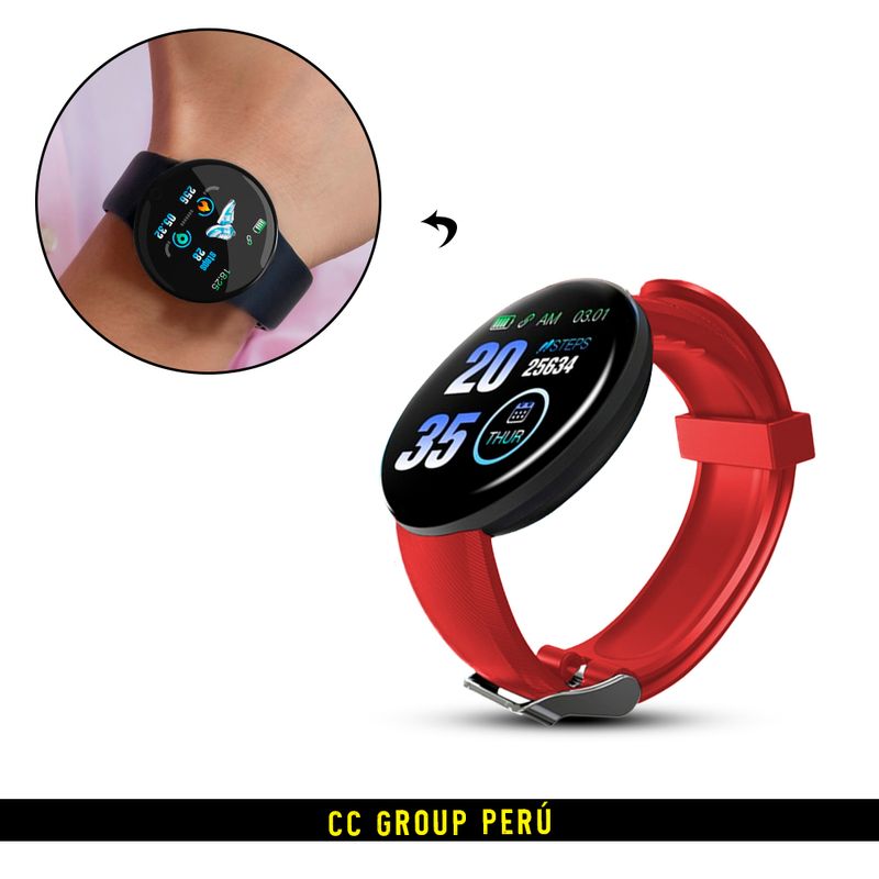 Smart Bracelet D18 Rojo