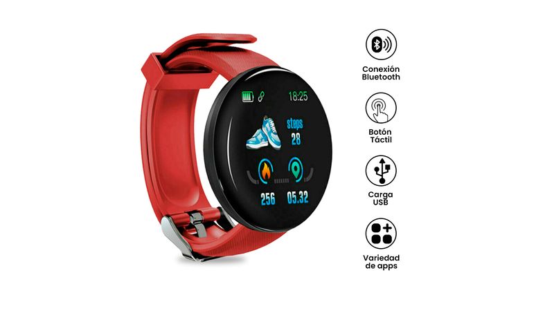 Smart Bracelet D18 Rojo