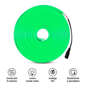 Cinta Led 5 metros 12v Verde Neón