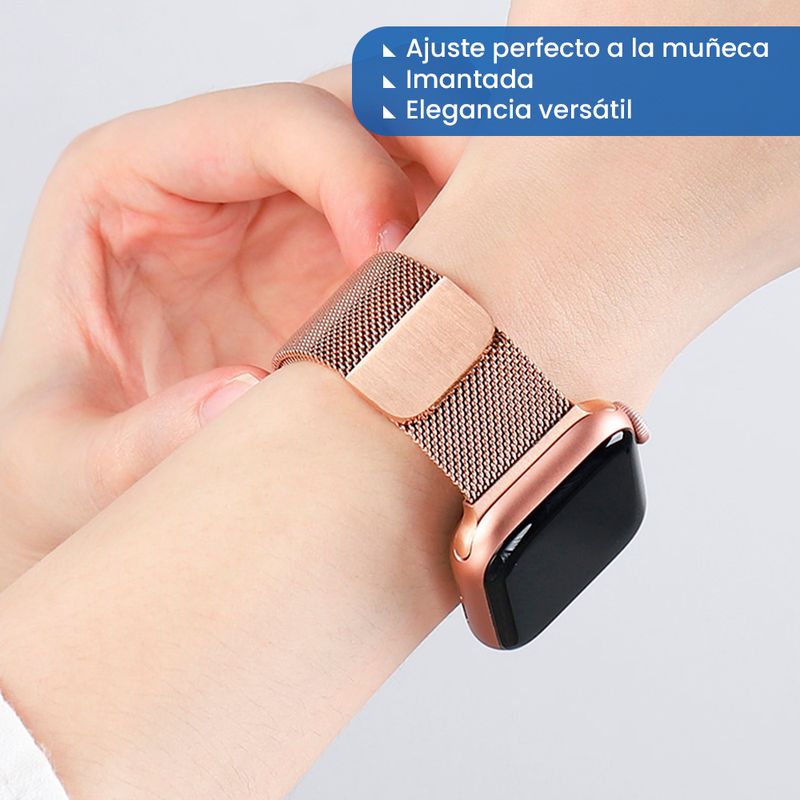 Correa para smartwatch metálica imantada Rosa