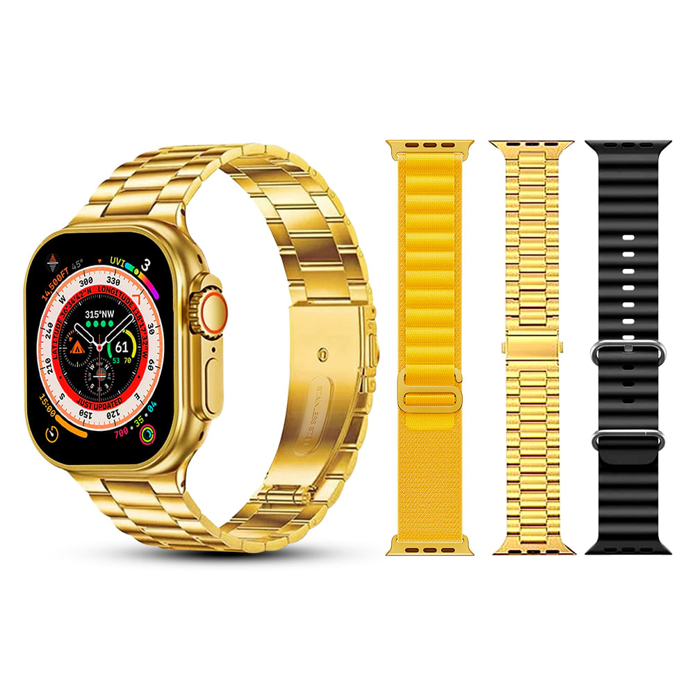 Smartwatch G9 Ultra PRO Gold de 49 mm Serie 9 + Set de Correas