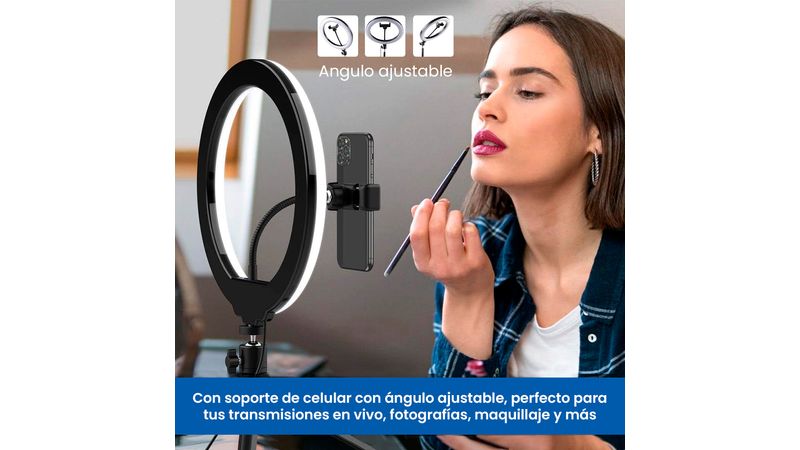 Aro De Luz Para LED Fotografia Maquillaje Para Celular Con Tripode Y  Soporte