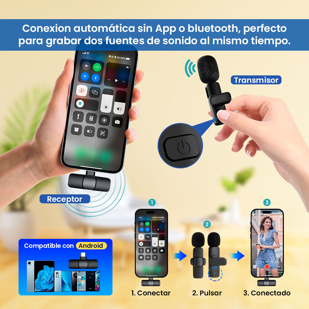 Micrófono Bluetooth K9 Doble para celular