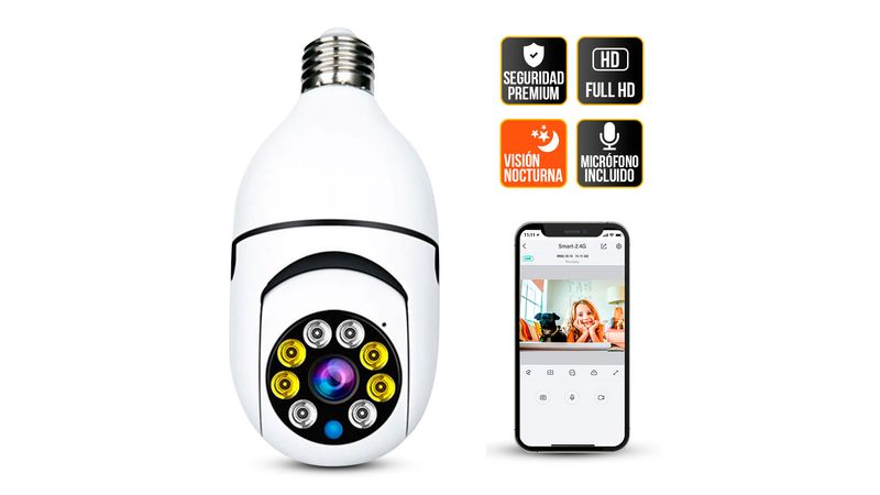 Camara Espia Wifi En Socket De Foco Video En Tiempo Real App