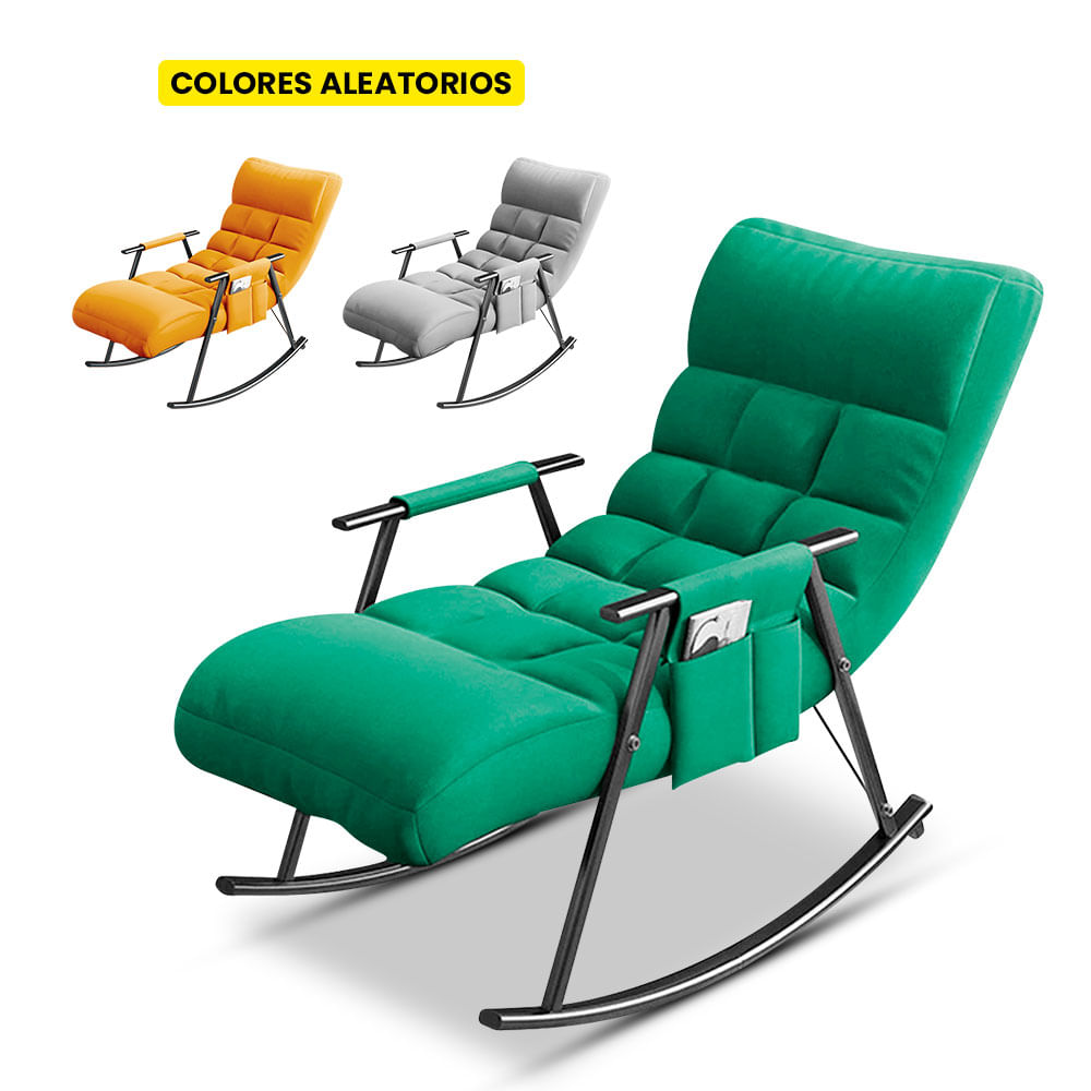  Silla mecedora casual para adultos, sofá individual para sala  de estar/dormitorio/balcón, silla de almuerzo (color : verde, tamaño:  24.0x23.2x38.2 in) : Patio, Césped y Jardín